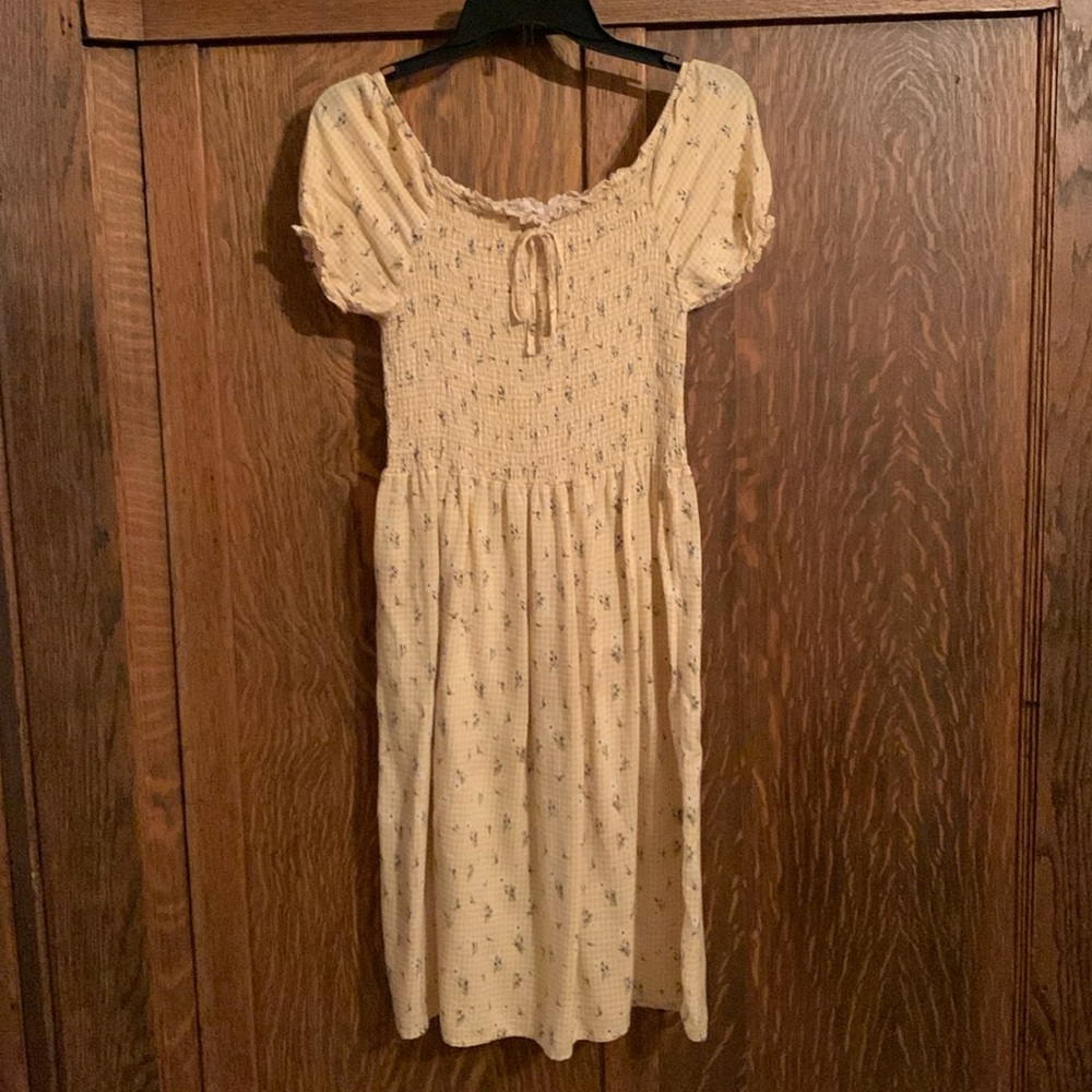 Dashing Cottagecore yellow lightweight boho summer dress 1X